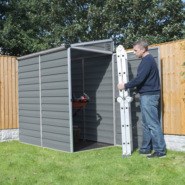 Palram Canopia | SkyLight 4' x 6' Lean-To Storage Shed Gray - HG9600T