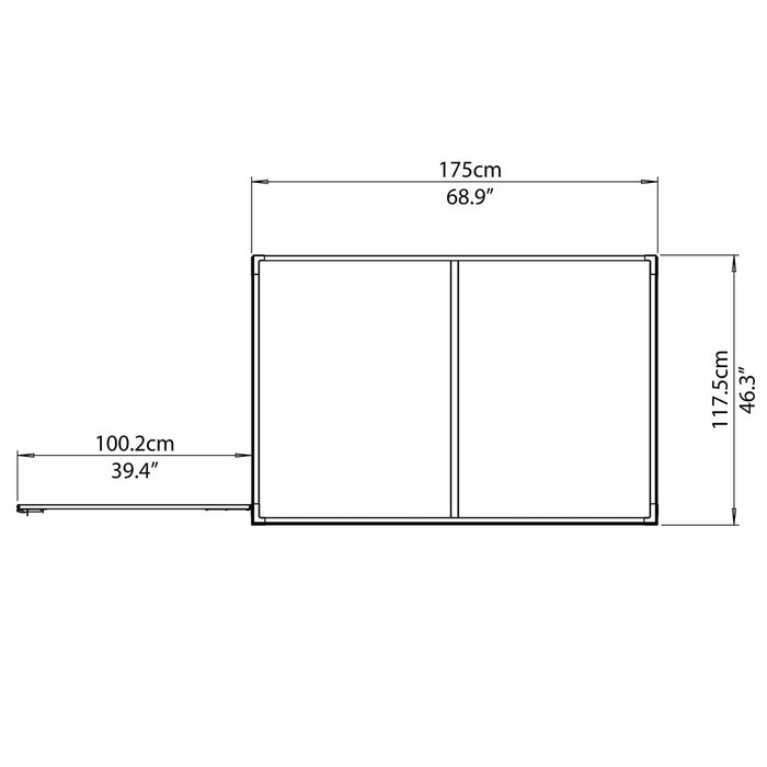 Palram Canopia | SkyLight 4' x 6' Lean-To Storage Shed Gray - HG9600T