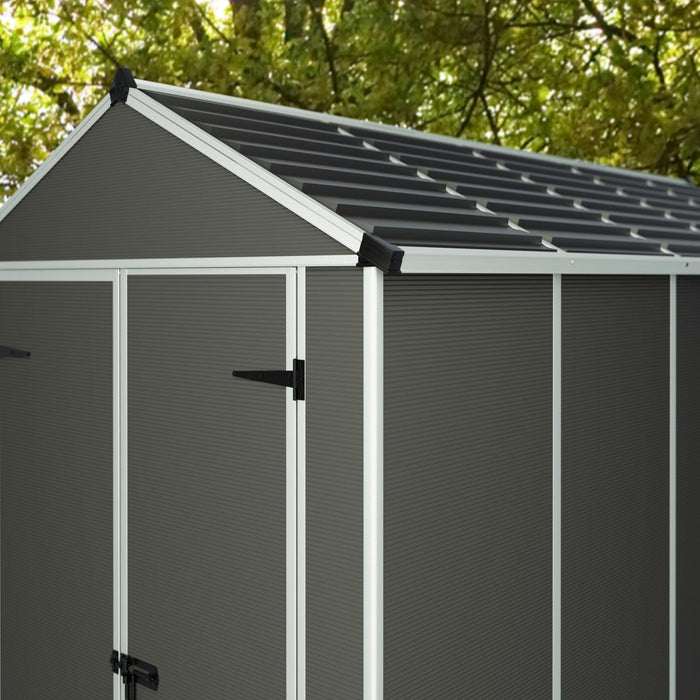 Palram Canopia | Rubicon Plastic Storage Shed With Floor Gray - HG9705GY