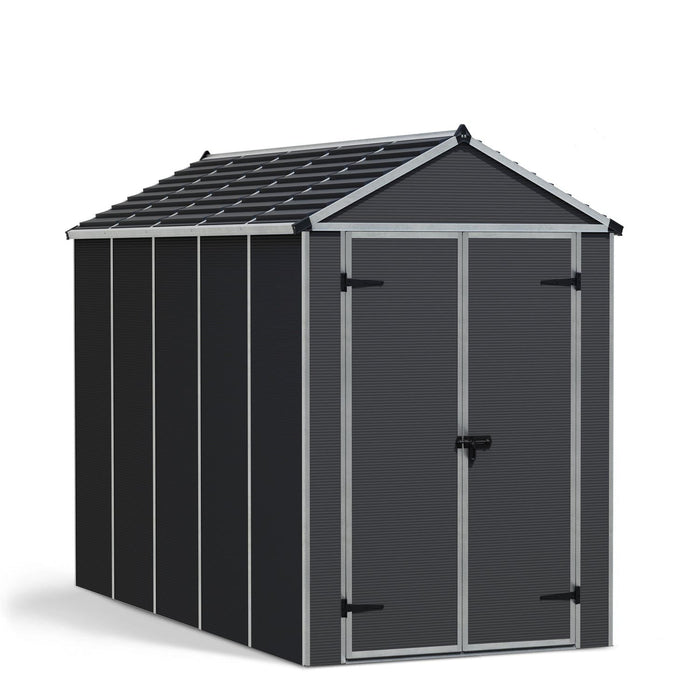 Palram Canopia | Rubicon Plastic Storage Shed With Floor Gray - HG9705GY