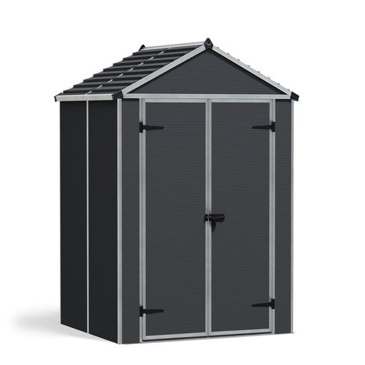 Palram Canopia | Rubicon Plastic Storage Shed With Floor Gray - HG9705GY