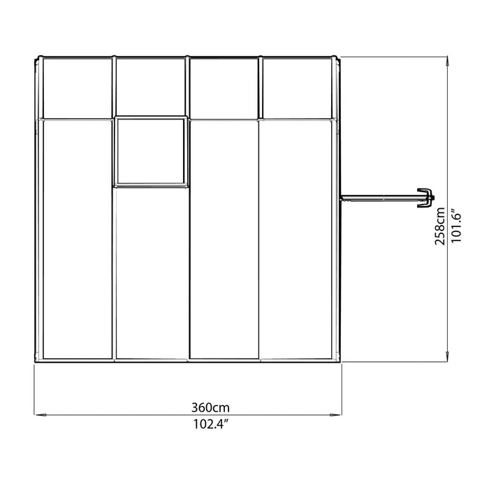 Palram Canopia | Sun Room Eight Sunroom Enclosure Lean To Greenhouse Kit - HG7608