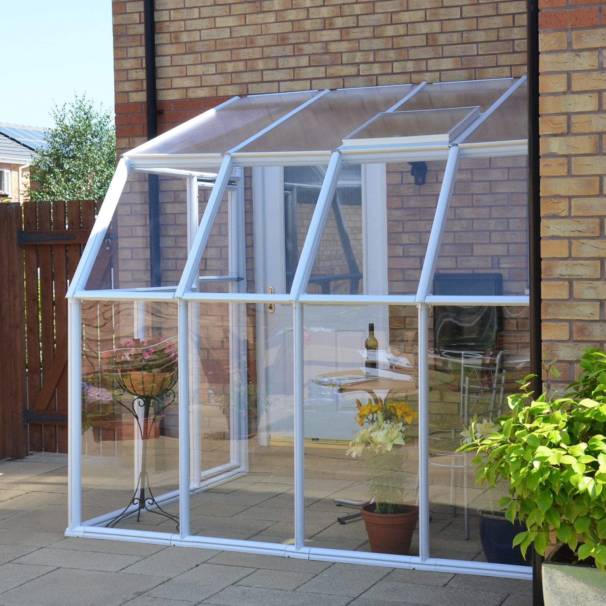 Palram Canopia | Sun Room Six Sunroom Enclosure, Lean To Greenhouse Kit - HG7506