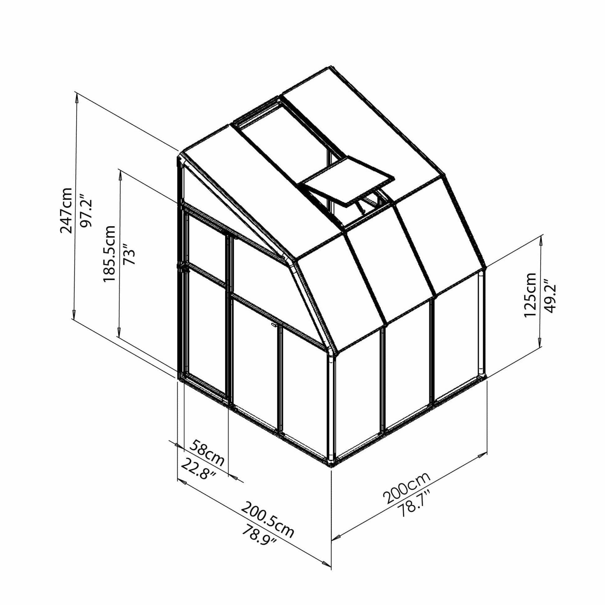 Palram Canopia | Sun Room Six Sunroom Enclosure, Lean To Greenhouse Kit - HG7506