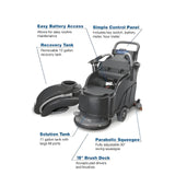 Powr-Flite Predator, Floor Scrubber, 17", 11 Gallon, Battery, Pad Assist, Disk - POW-PAS17BA-BC