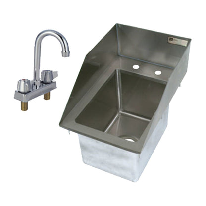 John Boos PB-DISINK101410-P-SSLR Drop-In Sink, Economy Gooseneck Faucet - JBPBDISINK101410PSSLR