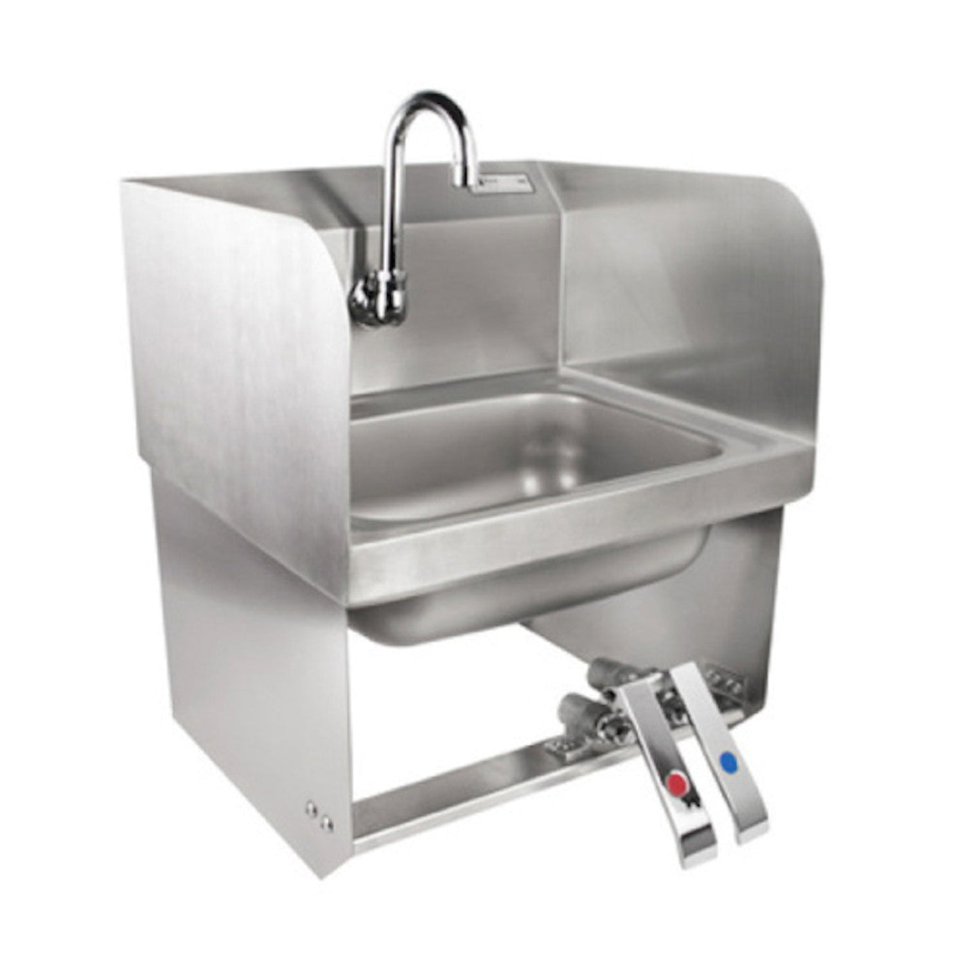 John Boos PBHS-W-KVMB-SSP Wall Mount Pro-Bowl Hand Sink with Gooseneck Spout and Knee Valves - JBPBHSWKVMBSSP