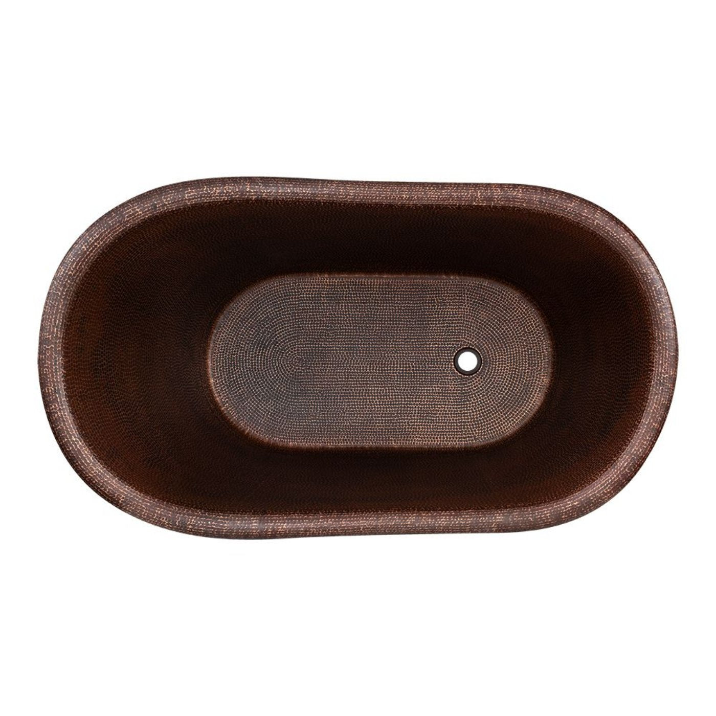 Premier Copper 52 in. Small Hammered Copper Single Slipper Bathtub BTS52DB