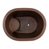 Premier Copper 48 in. Hammered Copper Oval Japanese Soaking Tub - BTO48DB