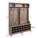 Prepac 60" Wide Hall Tree with 24 Shoe Cubbies - Available in 4 Colors - DSOG-0013-1