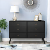 Prepac Milo Mid Century Modern 6-drawer Dresser - Available in 5 Colors - BDBR-1406-1