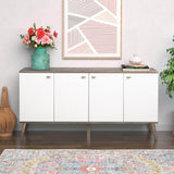 Prepac Milo Mid Century Modern 4-Door Buffet - Available in 3 Colors - DCBL-1415-1
