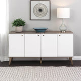 Prepac Milo Mid Century Modern 4-Door Buffet - Available in 3 Colors - DCBL-1415-1