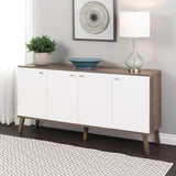 Prepac Milo Mid Century Modern 4-Door Buffet - Available in 3 Colors - DCBL-1415-1