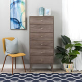 Prepac Milo Mid-Century Tall 6 Drawer Chest - Available in 4 Colors - BDBH-1410-1