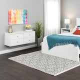 Prepac Floating 4 Drawer Dresser and 1 Drawer Nightstand Set in White - WRBW-1401-2M