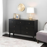 Prepac Milo Mid-Century 7 Drawer Dresser - Available in 4 Colors - BDBR-1407-1