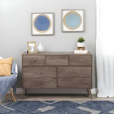 Prepac Milo Mid-Century 7 Drawer Dresser - Available in 4 Colors - BDBR-1407-1