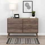 Prepac Milo Mid Century Modern 6-drawer Dresser - Available in 5 Colors - BDBR-1406-1