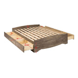 Prepac Mate's Platform Storage Bed with 6 Drawers in Drifted Gray - Available in 2 Sizes - DBQ-6200-3K
