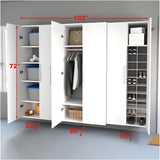 Prepac HangUps 102 Inch Storage Cabinet 3-Piece Set L - Available in 2 Colors - WRSW-0718-3M