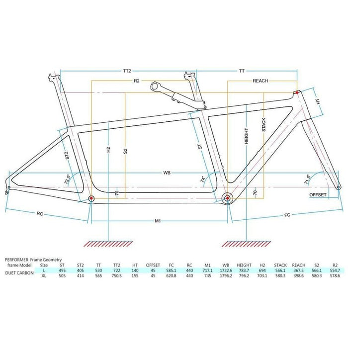 Performer Carbon Tandem Duet 700c Bike