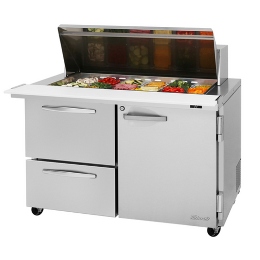 Turbo Air PRO Refrigerated Prep Tables - PST-48-18-D2R(L)-N