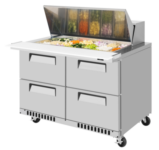 Turbo Air Super Deluxe Refrigerated Prep Tables - TST-48SD-18-D4-FB-N
