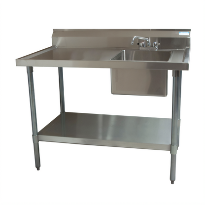 BK Resources BKMPT-3072S-R-P-G Stainless Steel Prep Tables - BKMPT-3072S-R-P-G