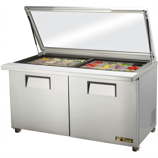 True Mfg. - General Foodservice TSSU-60-24M-B-ST-FGLID-HC Refrigerated Prep Tables - TSSU-60-24M-B-ST-FGLID-HC