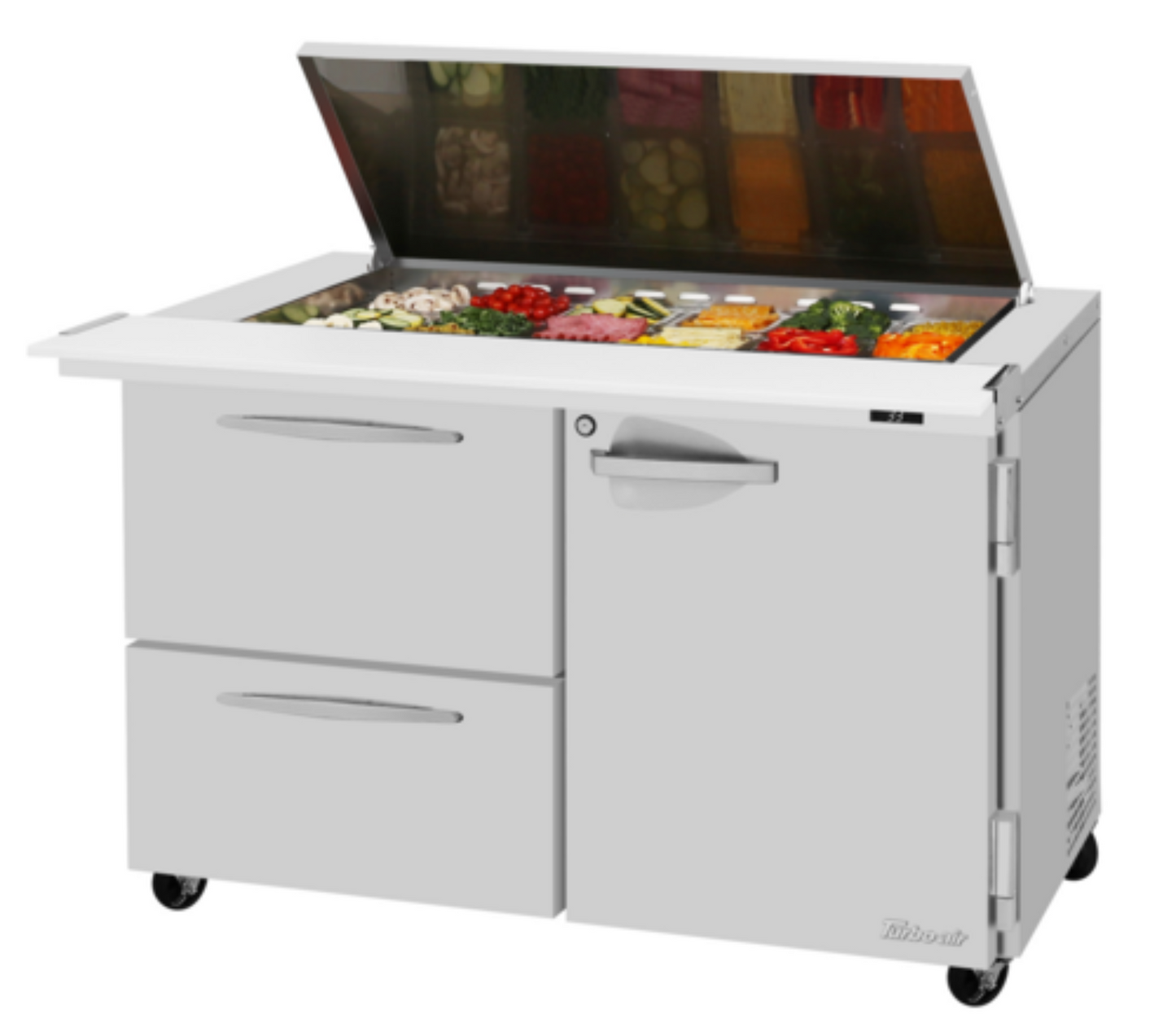 Turbo Air PRO Refrigerated Prep Tables - PST-48-18-D2R(L)-N-FL