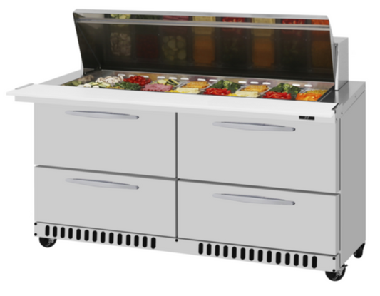 Turbo Air PRO Refrigerated Prep Tables - PST-60-24-D4-FB-N