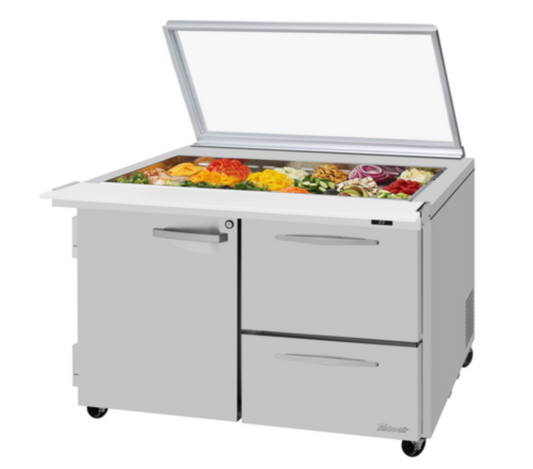 Turbo Air PRO Refrigerated Prep Tables - PST-48-18-D2RL-N-GL