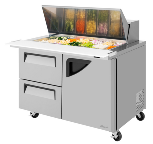 Turbo Air Super Deluxe Refrigerated Prep Tables - TST-48SD-18-D2R-N