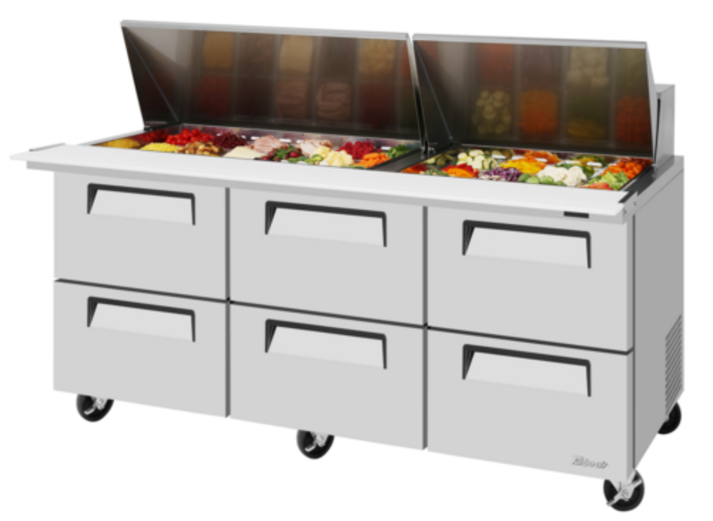 Turbo Air Super Deluxe Refrigerated Prep Tables - TST-72SD-30-D6-N