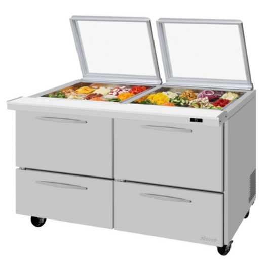 Turbo Air PRO Refrigerated Prep Tables - PST-60-24-D4-N-GL