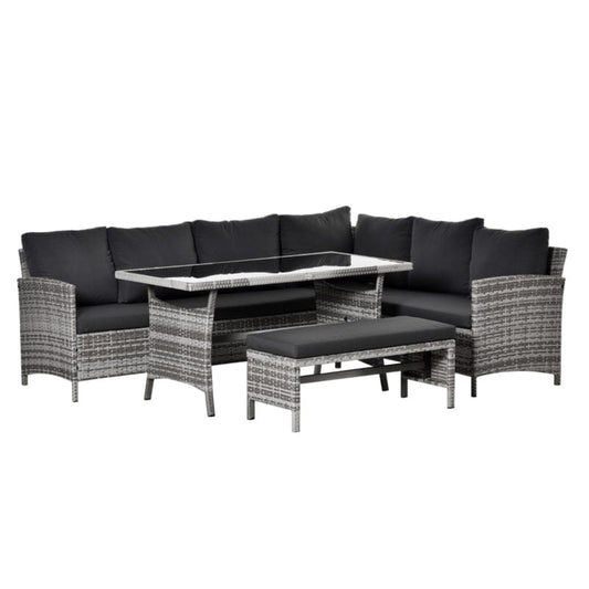 Outsunny 4 Piece Patio Wicker Dining Sets - 860-109CG