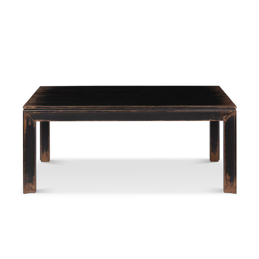 Park Hill Collection Avery Dining Table - Rustic Modern Design in Antique Black, Solid Reclaimed Pine, Seats Six Comfortably - EFT36174