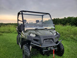 3 Star UTV Polaris Ranger Full-Size 570 3-Passenger - 2 Pc Windshield w/Hard Coat, Clamp, and Vent Options - POLF57-GX2-CLR