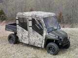 3 Star UTV Polaris Ranger Crew 570 Mid Size - 4 Passenger - Full Cab Enclosure for Hard Windshield - POLC57-FCF-BLK