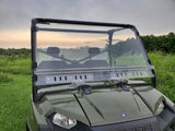 3 Star UTV Polaris Ranger Full-Size Crew 570 - 6 Passenger - 2 Pc Scratch-Resistant Windshield w/Vent and Clamp Options - POLCR0-GX2-MR1