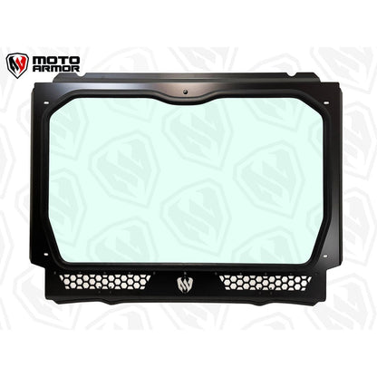 Moto Armor Polaris RZR Pro XP / Turbo R Dual Vented Glass Windshield - MA-RZPRO-WS-2V-GLS-BLK-C