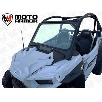Moto Armor Polaris RZR Trail S Vented Glass Windshield - MA-RZTRL-WS-GLS-BLK-Y