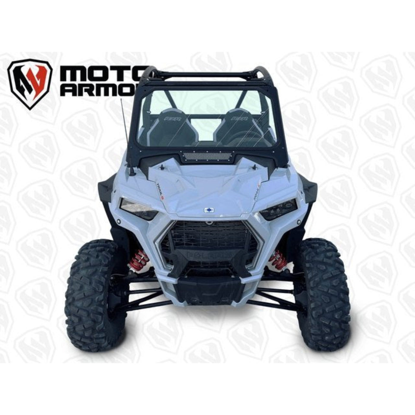 Moto Armor Polaris RZR Trail S Vented Glass Windshield - MA-RZTRL-WS-GLS-BLK-Y