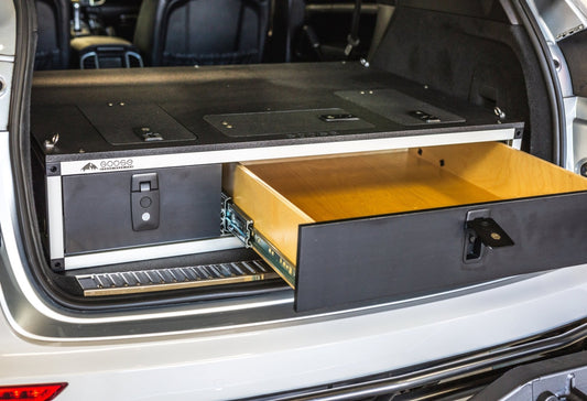 GOOSE GEAR Porsche Cayenne & Volkswagen Touareg 2011-2017 2nd Gen. - Side X Side Drawer Module with Fitted Top Plate - 2165-GGR-SH