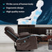 Power Recliner Chair With Nearly Lying Flat Recliner With Vibration Massage & Heating, 33.85" Width Not Lift