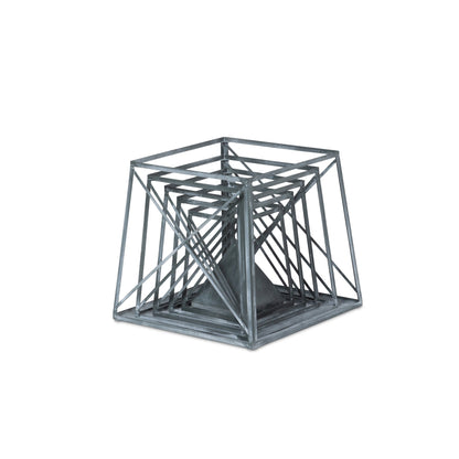 Park Hill Collection Stackable Galvanized Obelisk - Versatile Display Shelf with Five Tiers and Artisan Hand-Finished Design - EGG30252