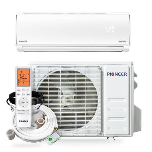 Pioneer Diamante Pro 9,000 BTU 20 SEER2 230V High-Wall Ductless Energy-Star Mini-Split Air Conditioner Inverter Heat Pump with 16 Ft. Kit - WYT009GLSI20RL