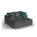 Lovesac – 4 Seats + 4 Sides Corded Velvet & Lovesoft with 8 Speaker Immersive Sound + Charge System – Charcoal Grey - BB6484175