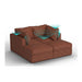 Lovesac – 4 Seats + 4 Sides Rained Chenille & Lovesoft with 6 Speaker Immersive Sound + Charge System – Terracotta - BB6484181